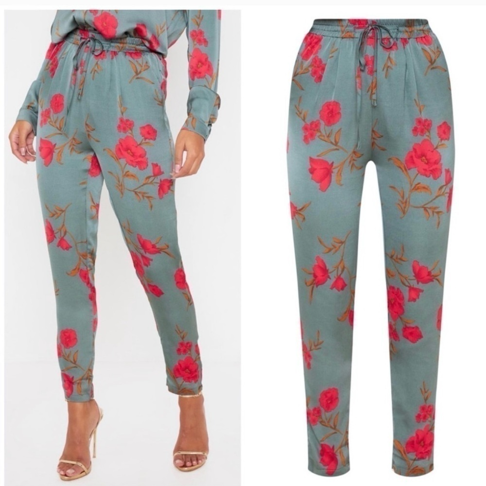 **sale** Satin -y Floral Cigarette Pants